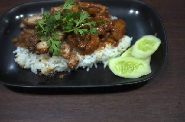 istock Fried pork with garlic and Fried pork with sauce 1148963675