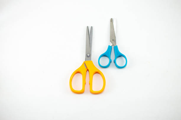 istock children's colorful scissors on a white background, for education. 1148965487