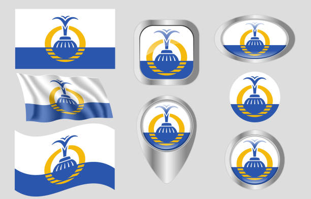 ilustraciones, imágenes clip art, dibujos animados e iconos de stock de bandera de orlando, florida - massachusetts flag state insignia