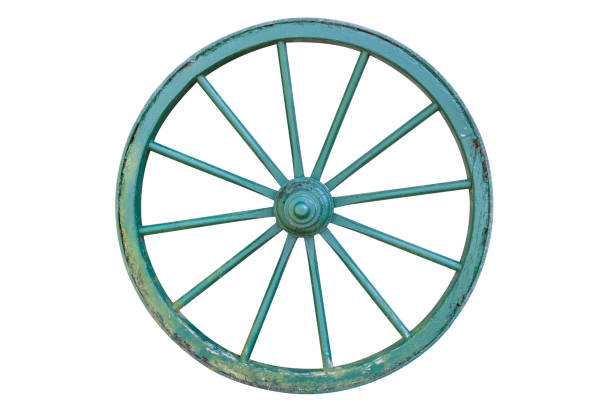 old green cartwheel on white