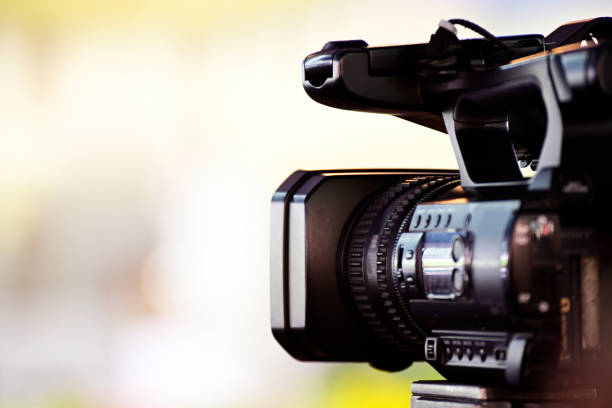 istock Digital video camera of journalist 1148967935