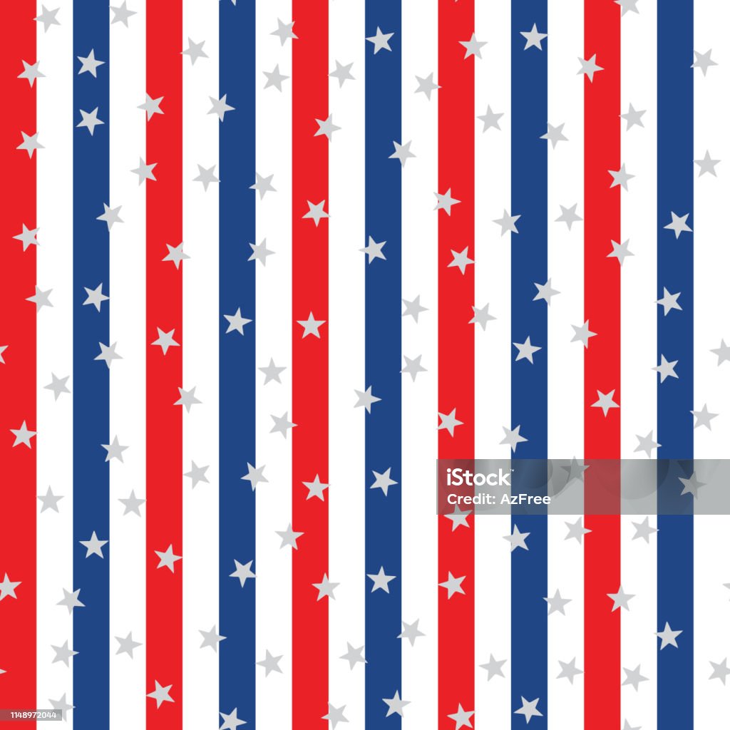 Seamless pattern with blue red lines and stars. Vector. Seamless pattern with blue red lines and stars. Vector Star Shape stock vector