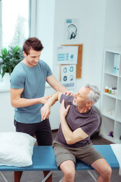 istock Top view of a nice aged male patient 1148979001