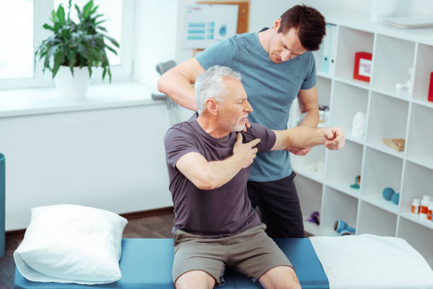istock Top view of a nice young man doing the massage 1148979025
