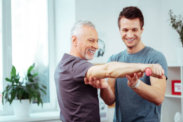 istock Joyful nice men being in a positive mood 1148979027