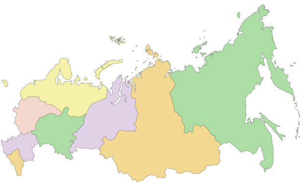 Russia - Highly detailed editable political map. Russia - Highly detailed editable political map. Organized vector illustration on seprated layers. ural mountains stock illustrations