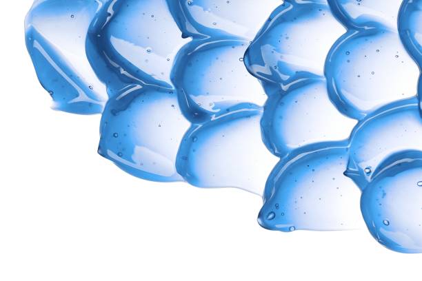 istock Light blue, watery lotion smears 1148988535