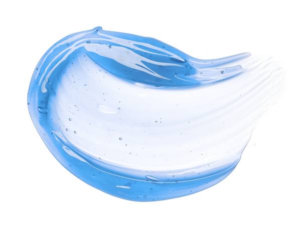 istock Light blue, watery lotion smears 1148988544