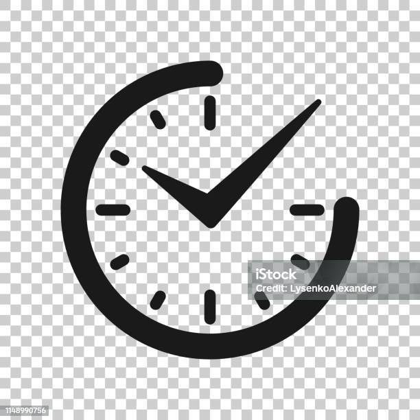 Real Time Icon In Transparent Style Clock Vector Illustration On Isolated Background Watch Business Concept Stock Illustration - Download Image Now