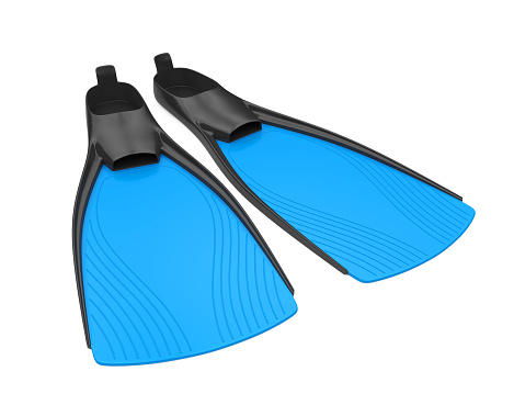 Scuba Fins isolated on white background. 3D render