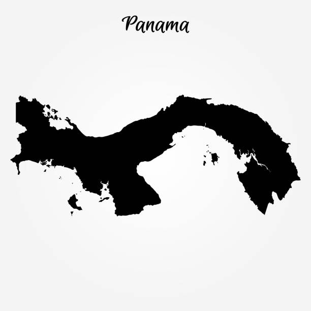 Map of Panama Map of Panama. Vector illustration. World map panama illustrations stock illustrations