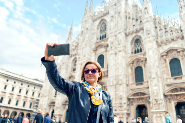 istock Woman traveling in Milan 1148995764