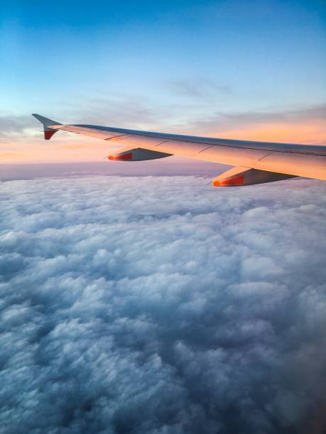 Wing of an Airplane at Sunset