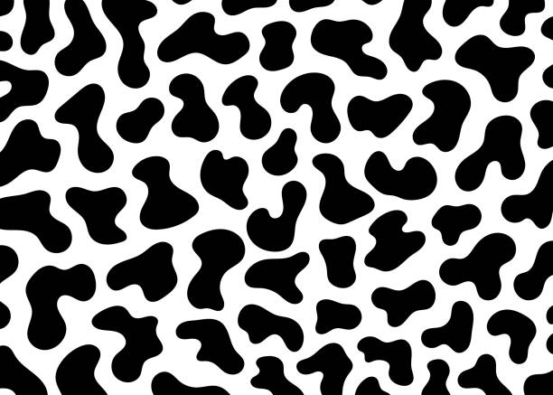 ilustrações de stock, clip art, desenhos animados e ícones de cow skin pattern design. simple wide cow pattern print vector illustration background - hide leather backgrounds textured