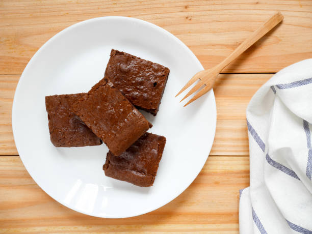 istock Homemade chocolate brownies on a white plate 1148997639