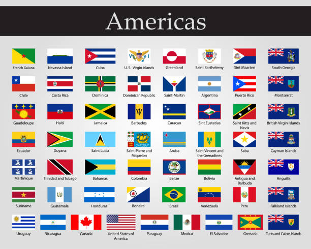 istock Flags of all countries of the American continents 1149000435