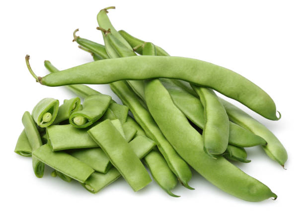 istock Fresh green beans isolated on white 1149000588