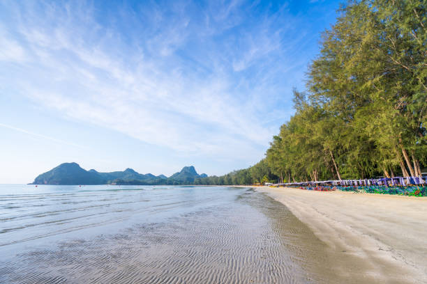 The sea at Ao Manao, morning in the summer, Prachuap Khiri Khan, Thailand stock photo