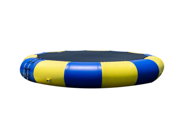 istock Inflatable bounce air jumping bag a blue yellow 1149001945