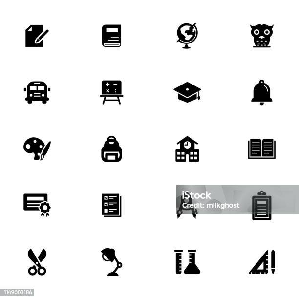 Education Icons Stock Illustration - Download Image Now - Artist's Palette, Award, Backpack