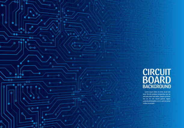 ilustrações, clipart, desenhos animados e ícones de fundo abstrato da tecnologia high-tech. - circuit board abstract boarding technology