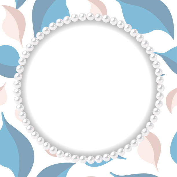 ilustrações de stock, clip art, desenhos animados e ícones de pearl frame on textured background. template for wedding, invitaion or greeting card. vector illustration. - vector love jewelry pearl