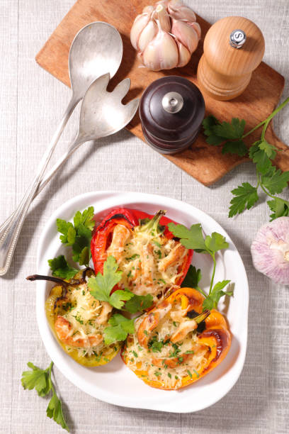 istock baked bell pepper with cheese and herbs 1149018996