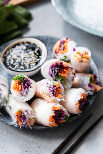 istock Vietnamese Asian Spring Rolls Or Rice Paper Rolls 1149019039