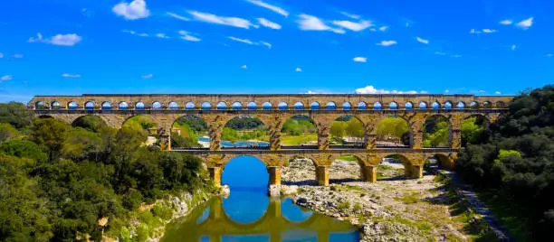 Pont du Gard, French tourist site, aerial view©