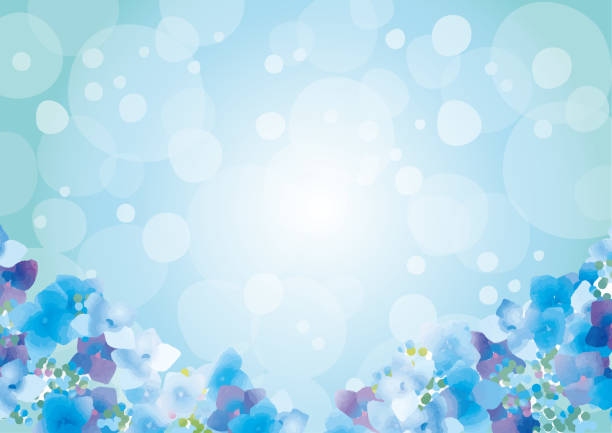 istock Illustration poster of rainy season hydrangea 1149019810