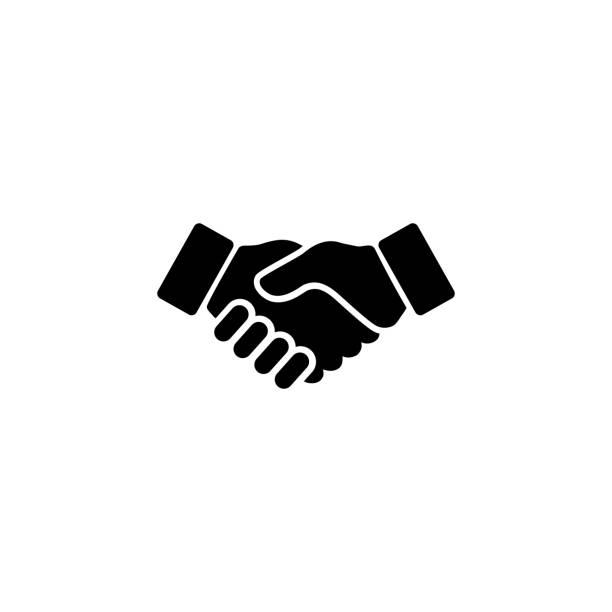 значок делового рукопожатия. иллюстрация вектора - handshake stock illustrations