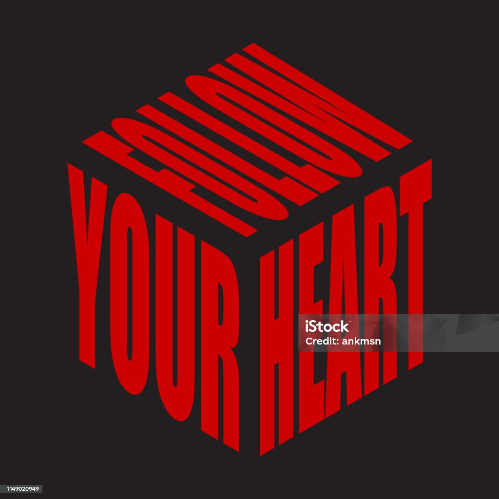 Follow your heart. Simple text slogan t shirt. Graphic phrases vector for poster, sticker, apparel print, greeting card or postcard. Typography design elements isolated. 2019 stock vector