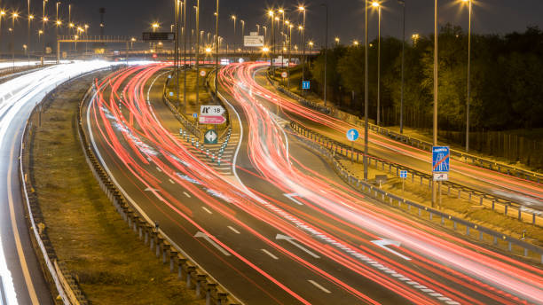 rush hour in a highway stock photo