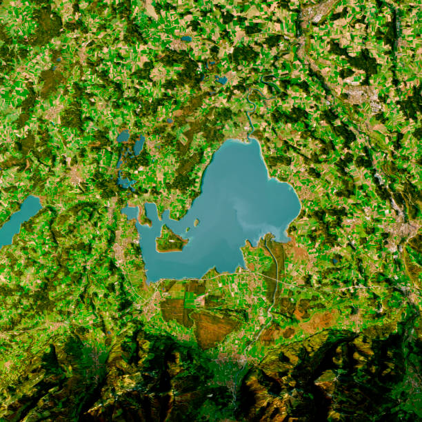 istock Chiemsee Bayern 3D Render Topographic Map Summer Top View 1149026158