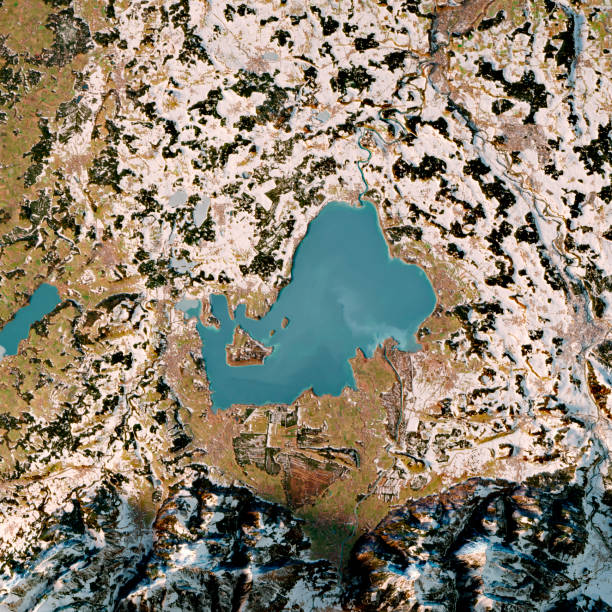 istock Chiemsee Bayern 3D Render Topographic Map Winter Top View 1149026228