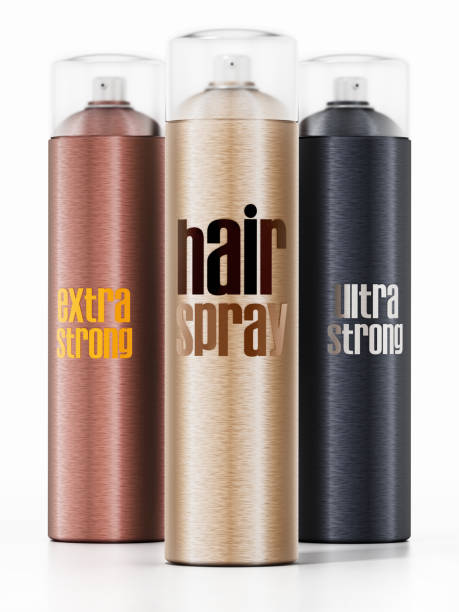 общие бутылки спрей для волос изолированы на белом фоне - hairspray стоковые фото и изображения