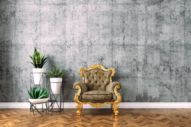 istock 3d vintage arm chair interior render 1149029406