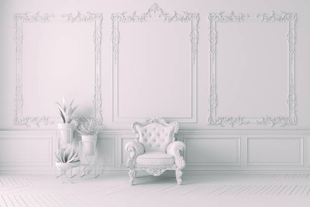 istock 3d vintage arm chair interior render 1149029494