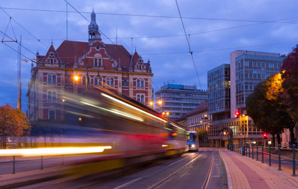 istock Image of streets in light of Szeged 1149030841