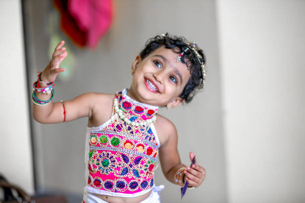 Cute Indian little girl child Cute Indian little girl child beautiful traditional indian girl stock pictures, royalty-free photos & images