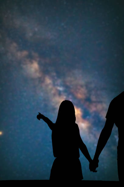 istock Couple under the Milky way stars. My astronomy work. 1149033037