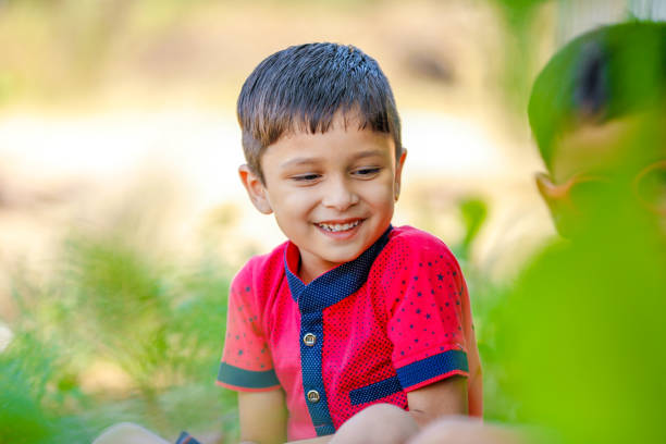 Indian Child Playing in outdoor