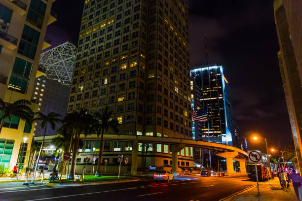 istock Colorful night in downtown Miami 1149033589