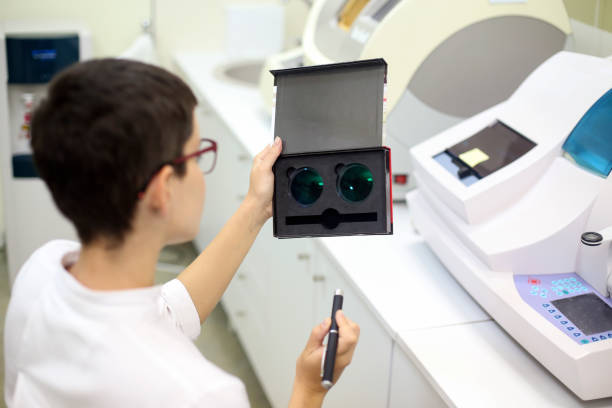 istock Examining lenses with an UV lamp 1149033624