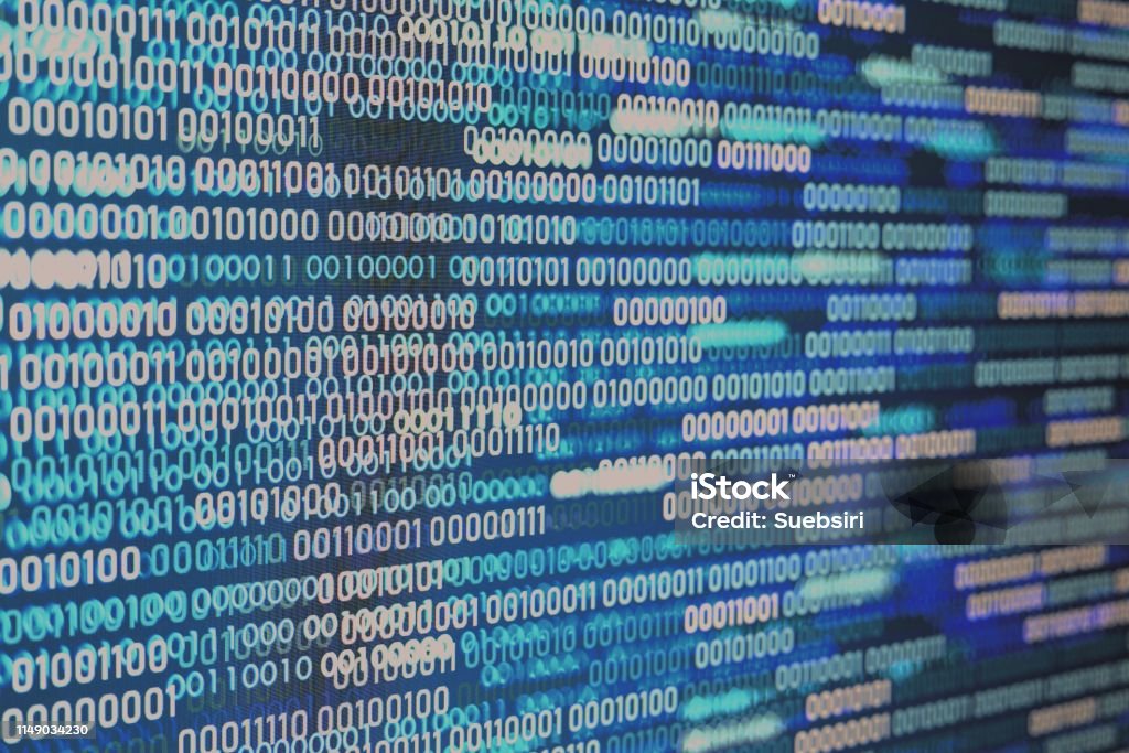 Data Led Bit Image Power Of Big Data Binary Code Information Bit On Computer Monitor ...