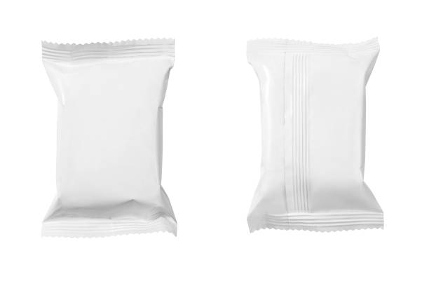 istock Front and back view of blank snack paper bag package isolated on white with clipping path 1149035698