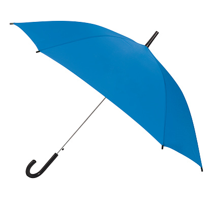 Blue Umbrella Isolated on White Background.