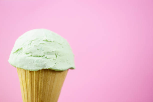 istock Ice-cream scoop in waffle cone, copy space 1149041300