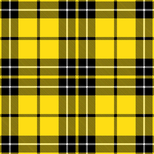 Bекторная иллюстрация желтый и черный шотландский Тартан Плед Текстиль шаблон