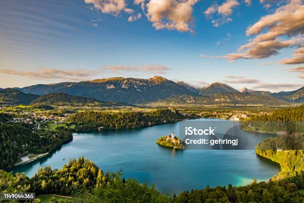Panoramic View Of Lake Bled Stock Photo - Download Image Now - Bled - Slovenia, Slovenia, Lake Bled